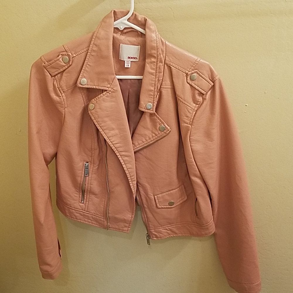 Coral "leather" jacket
